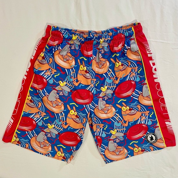 Flow Society Other - Flow Society Lacrosse Shorts Boys XL Frisbee Dogs Attack Lax Summer Red Blue